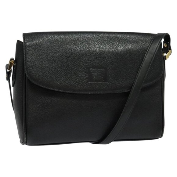 Burberrys Shoulder Bag Leather Black Auth BA489 - Picture 1 of 16